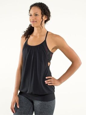 lululemon athletica No Limits Black Workout Tank Top Size Medium